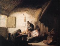 Ostade, Adriaen Jansz van - Village Tavern with Four Figures